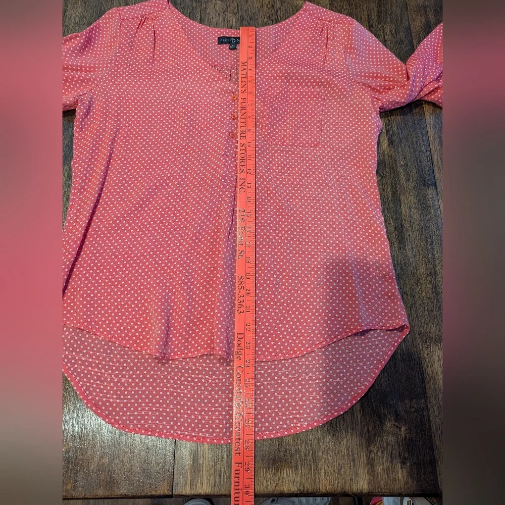 Fred David‎ Muted Red Polka Dot Blouse